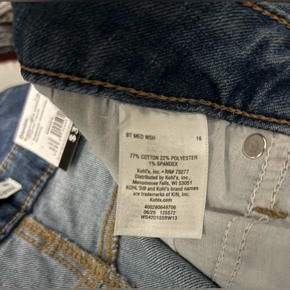 New Kohls Sonoma High rise Wide Leg Jeans stretch women’s size 16 - Picture 4 of 8